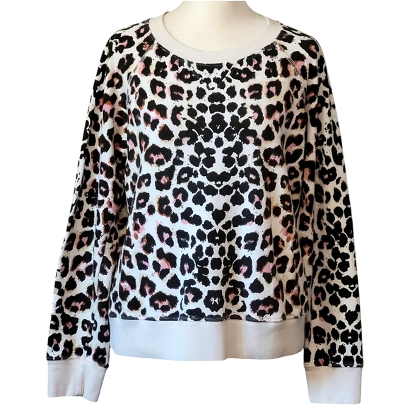 Mother The Square Leopard Print Sweatshirt Multicolored Cotton Crewneck Size S - Picture 4 of 17